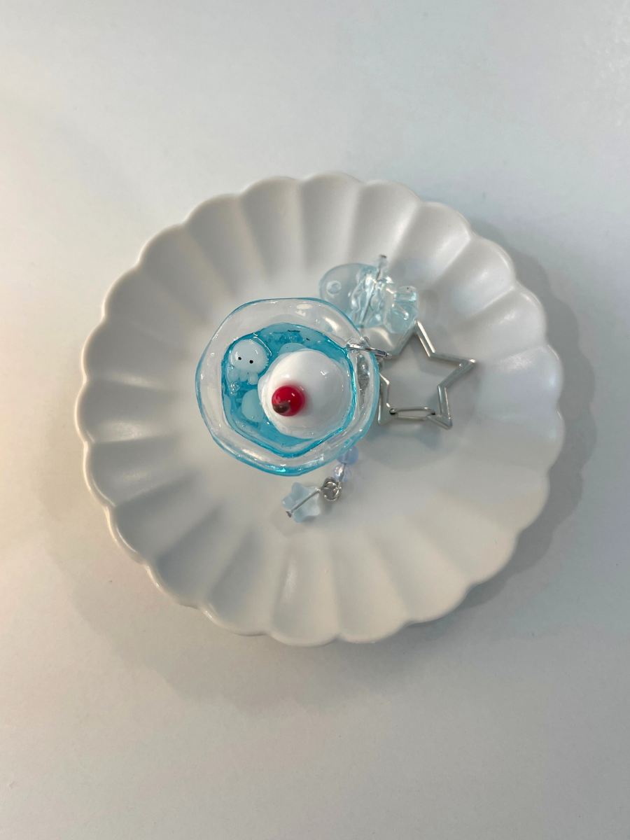 Blue Melon Soda Keychain